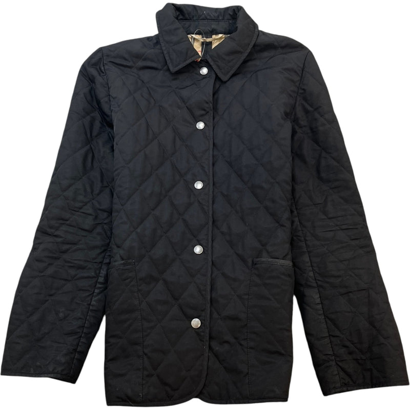 Women's Belted Quilted Jacket Black Size XS