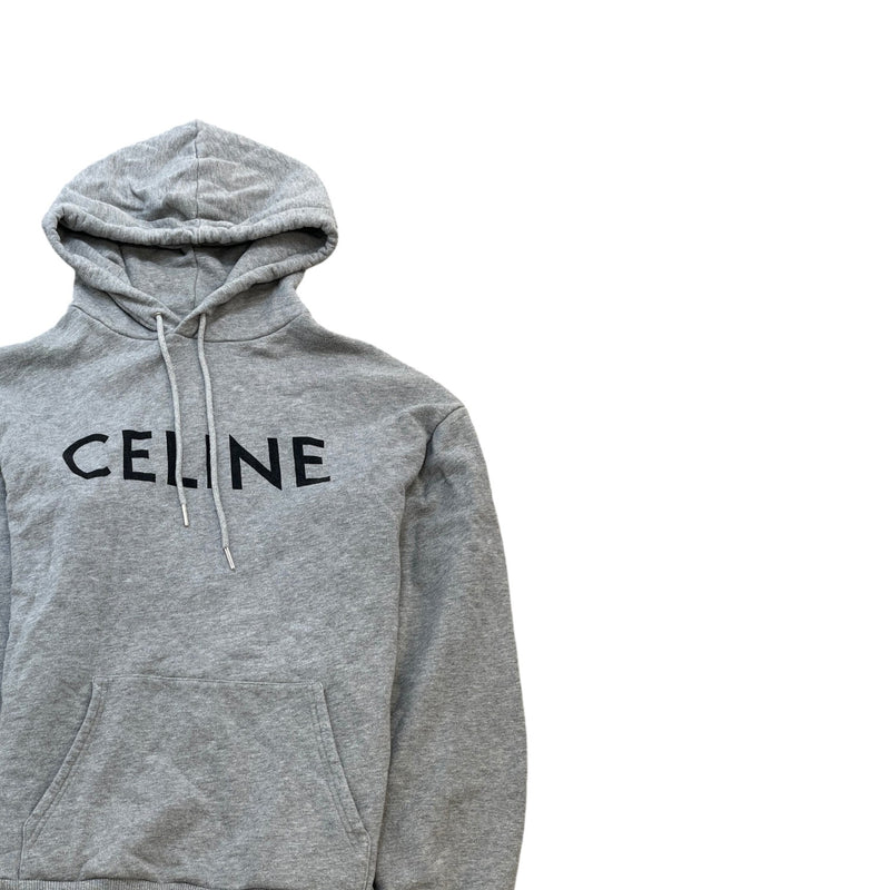 Men's Logo Print Hoodie Grey Size M