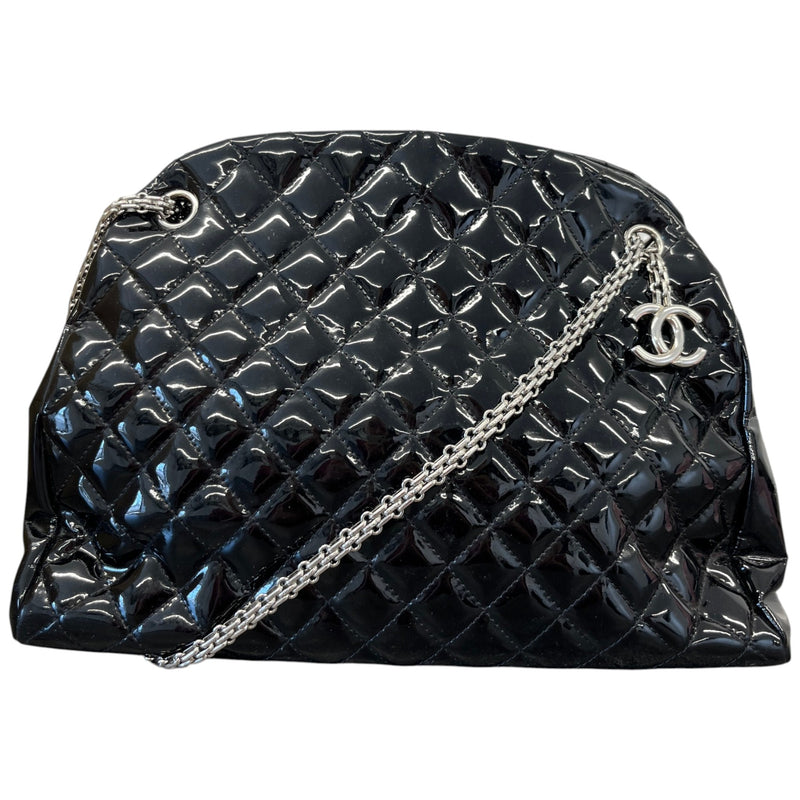 Women's Medium Just Mademoiselle Bowler Patent Bag Black