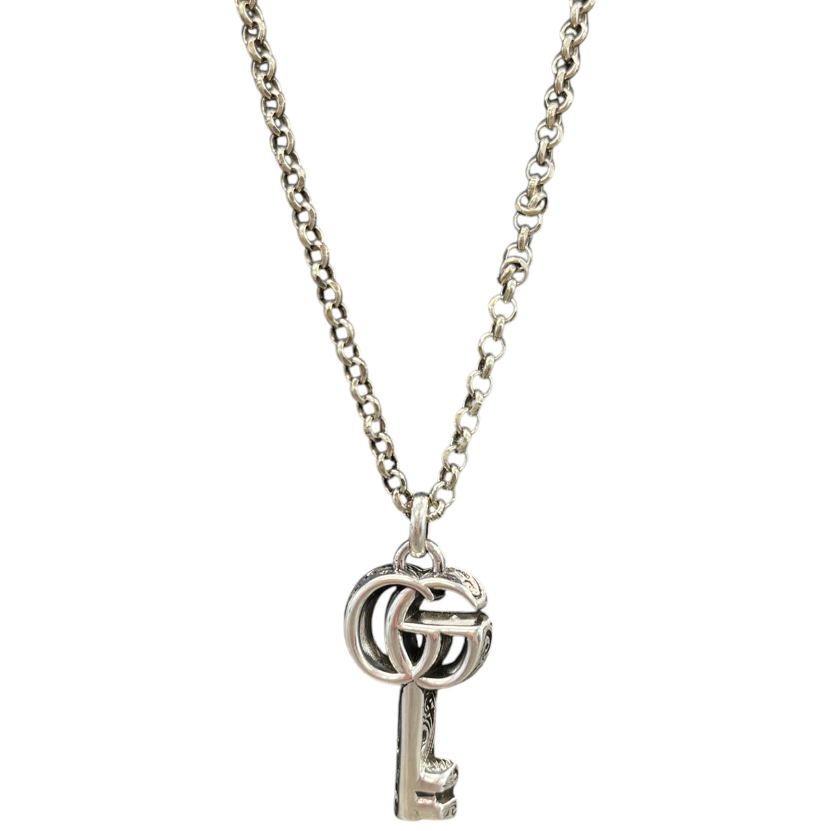 Women's GG Marmont Key Pendant Necklace Silver - Photo 1