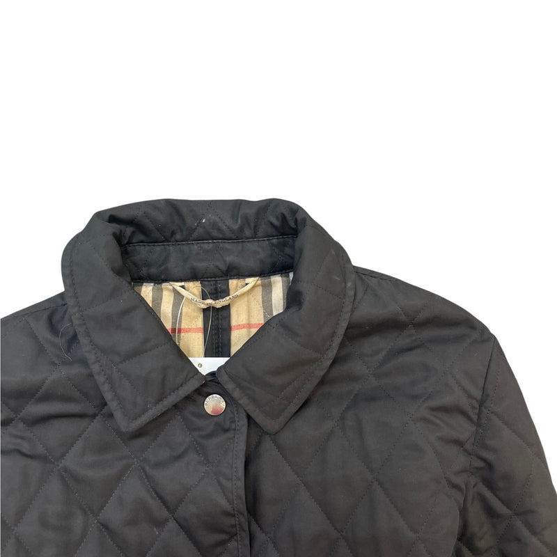Women's Belted Quilted Jacket Black Size XS