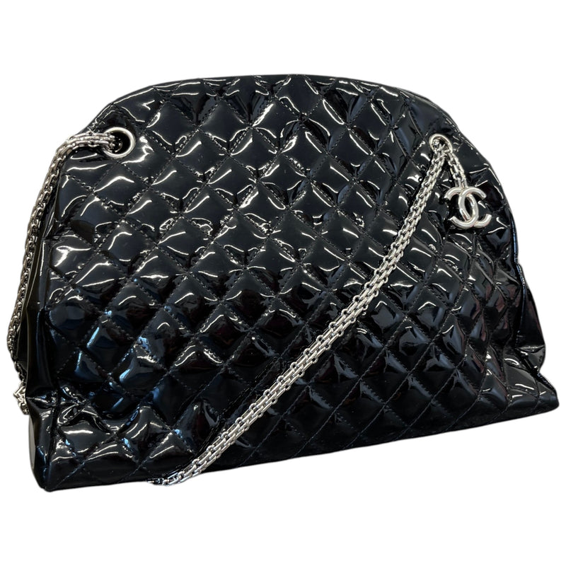 Women's Medium Just Mademoiselle Bowler Patent Bag Black
