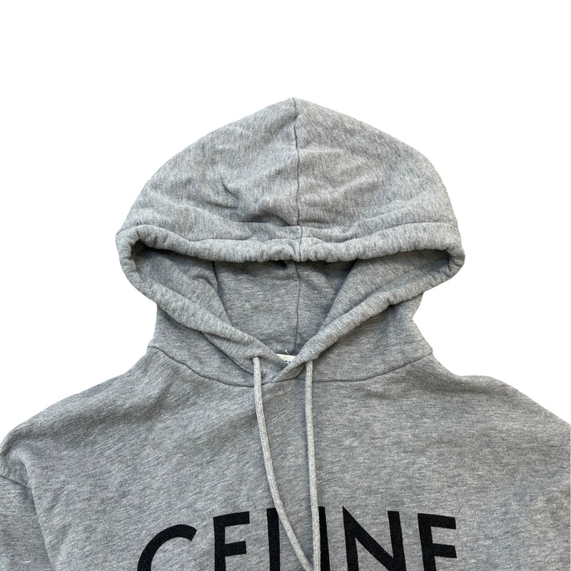 Men's Logo Print Hoodie Grey Size M