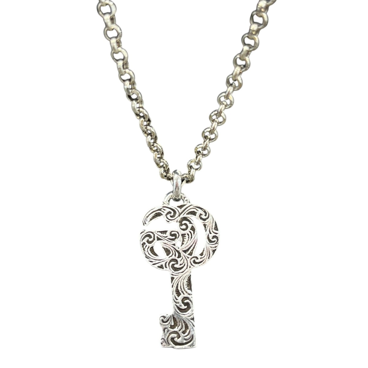 Women's GG Marmont Key Pendant Necklace Silver - Photo 2
