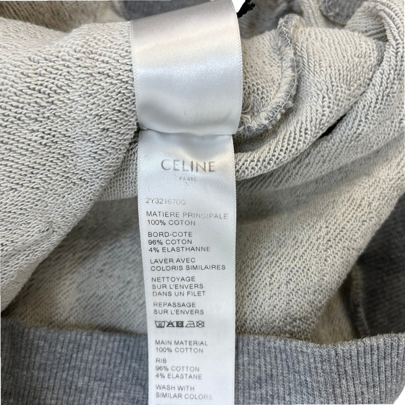 Men's Logo Print Hoodie Grey Size M