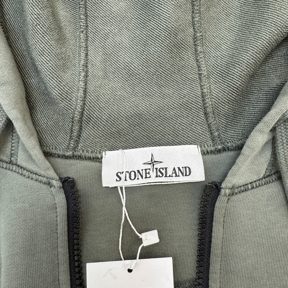 Men's Applique Logo Hoodie Khaki Size S - Photo 7