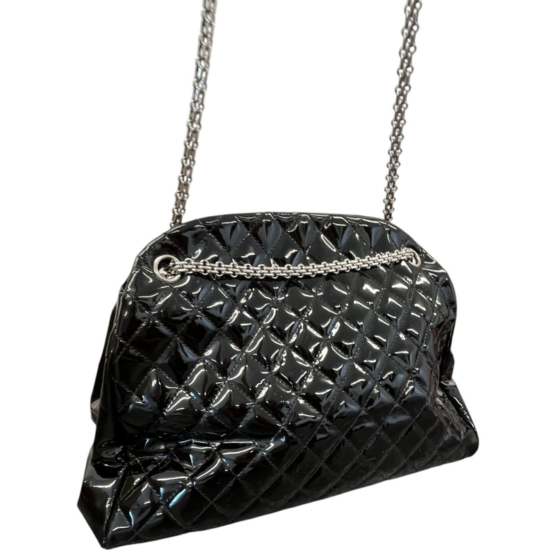 Women's Medium Just Mademoiselle Bowler Patent Bag Black