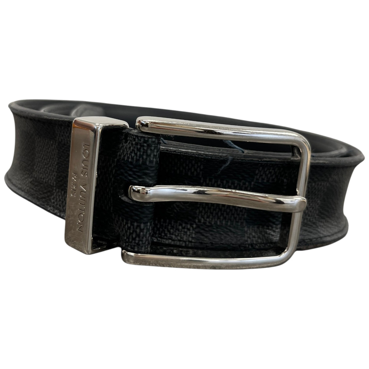 Men's Damier Graphite Pont Neuf 35MM Belt Black Size 30" - Photo 1