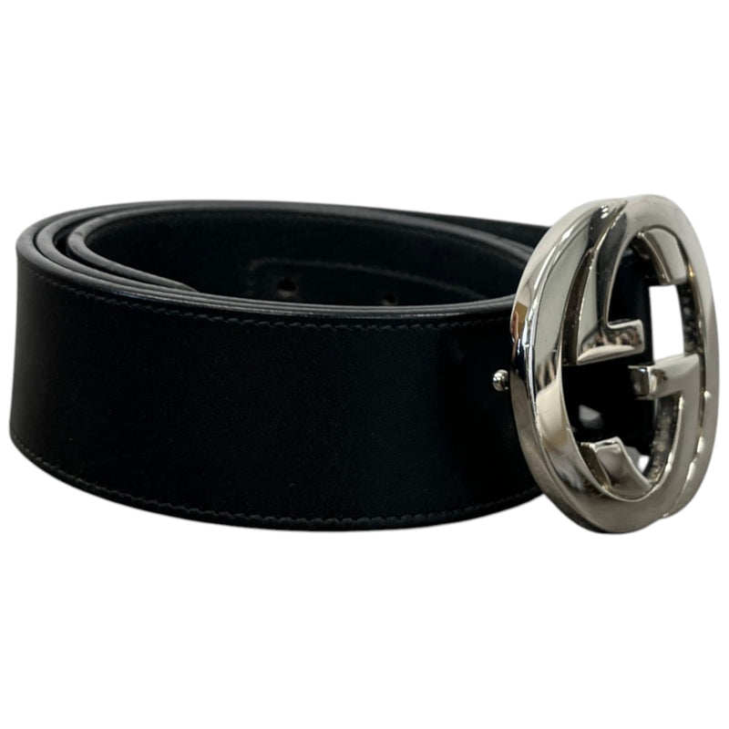 Women's Interlocking G Belt Black Size 80CM / UK 8