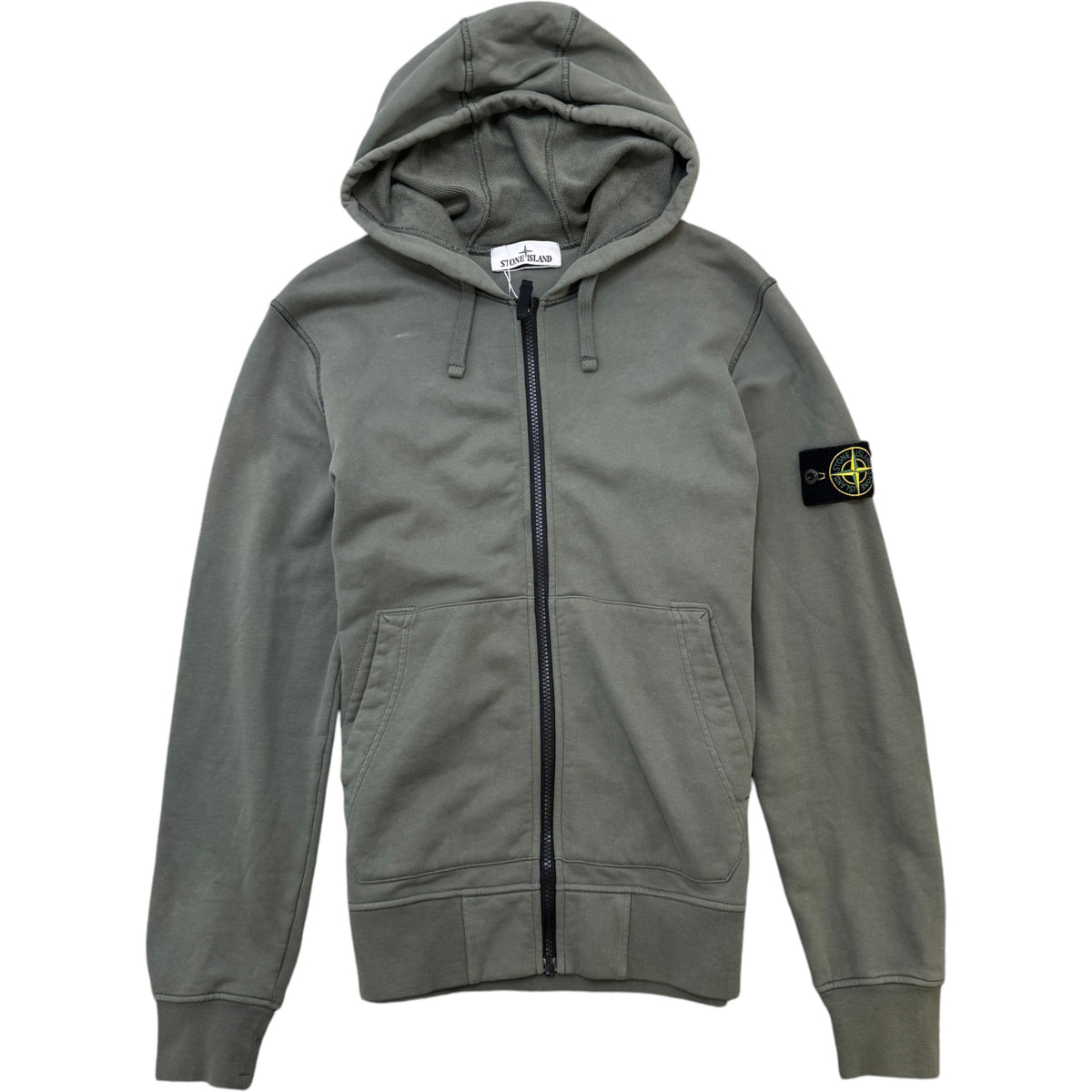 Men's Applique Logo Hoodie Khaki Size S - Photo 1