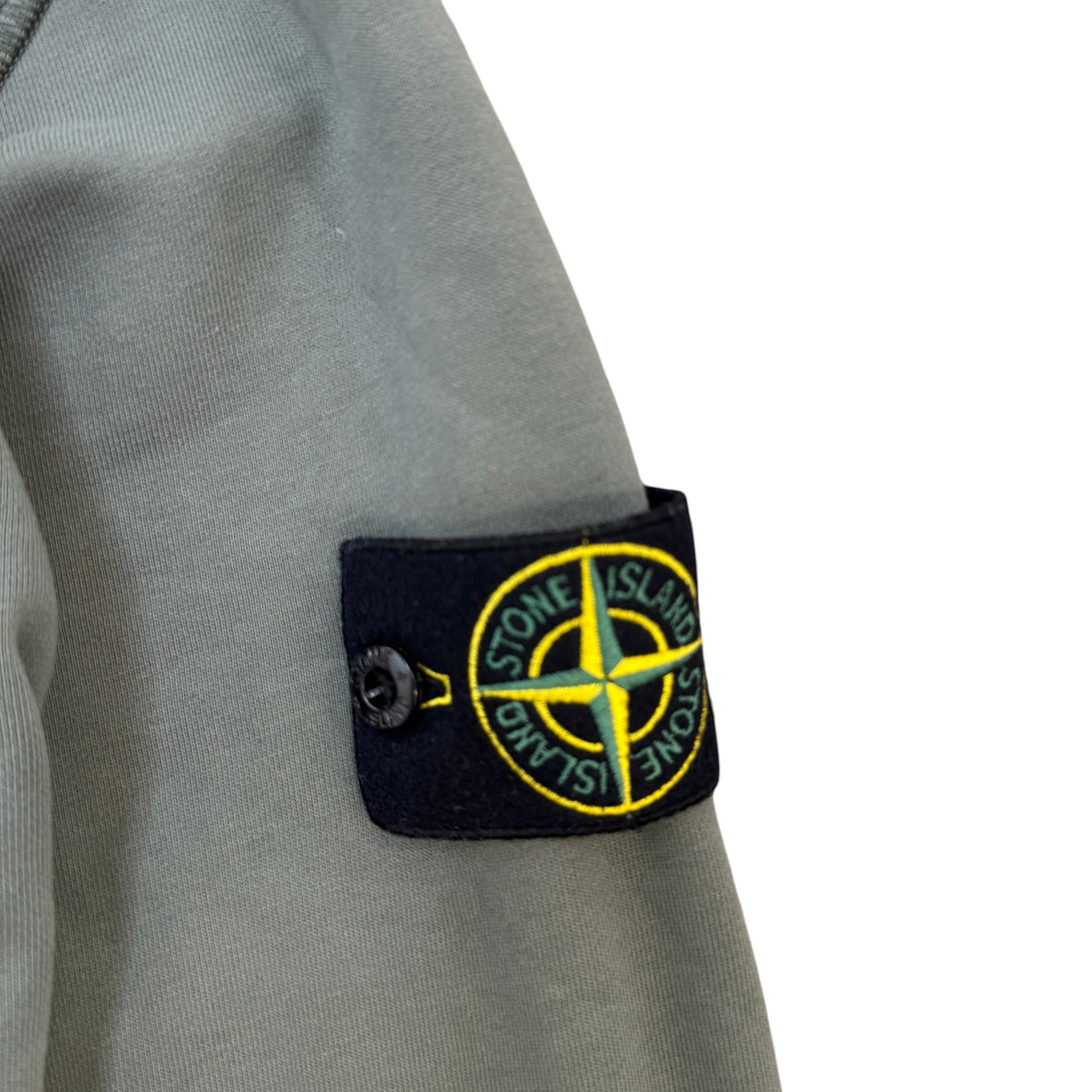 Men's Applique Logo Hoodie Khaki Size S - Photo 5