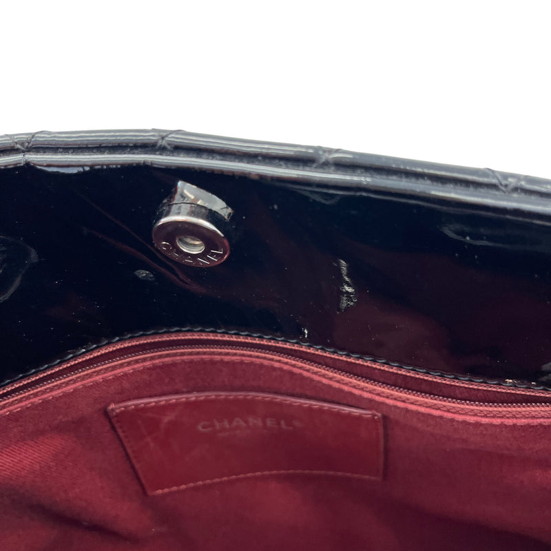 Women's Medium Just Mademoiselle Bowler Patent Bag Black