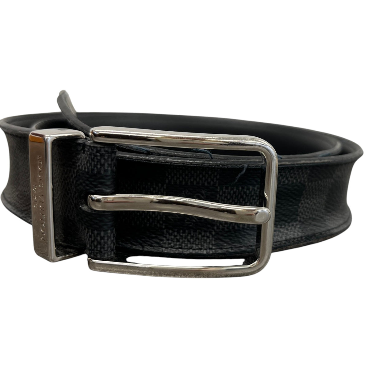 Men's Damier Graphite Pont Neuf 35MM Belt Black Size 30" - Photo 4