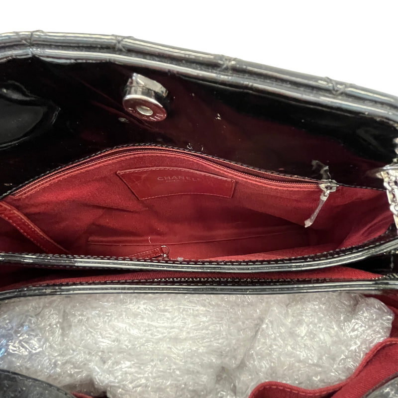 Women's Medium Just Mademoiselle Bowler Patent Bag Black