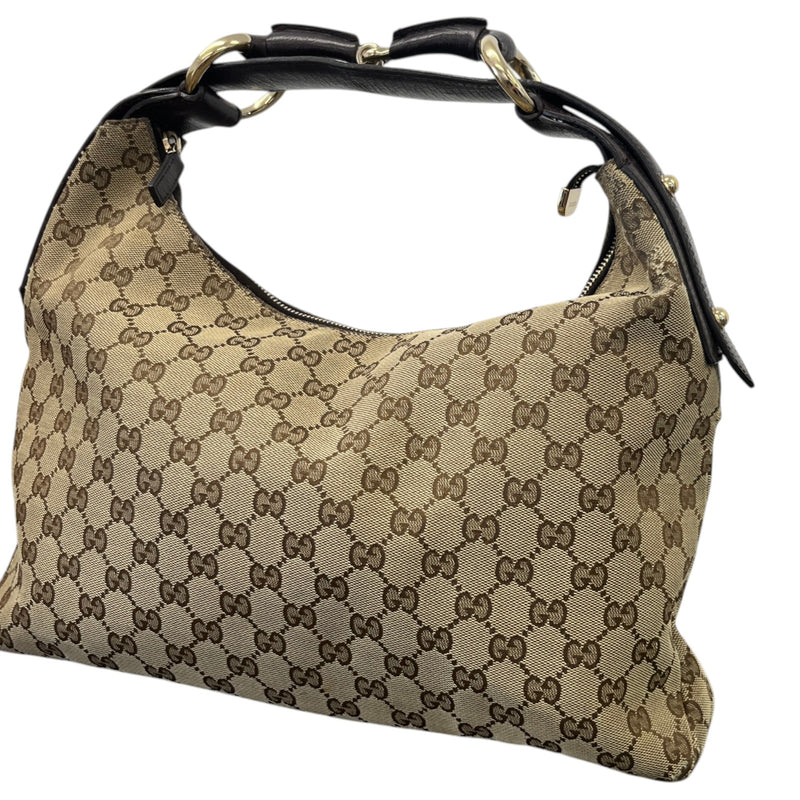 Women's Horsebit Hobo Handbag Beige