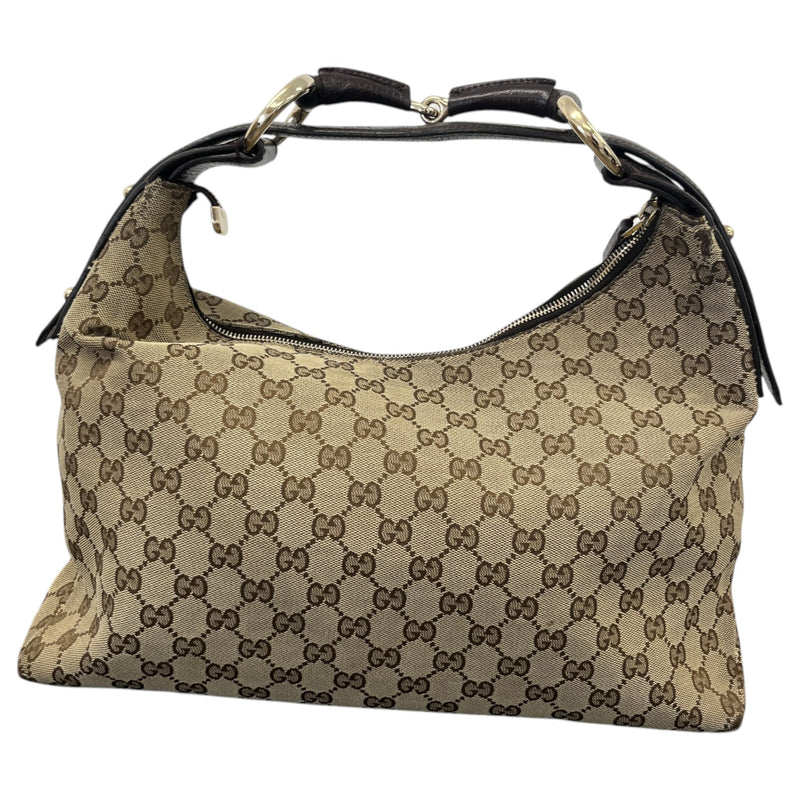 Women's Horsebit Hobo Handbag Beige