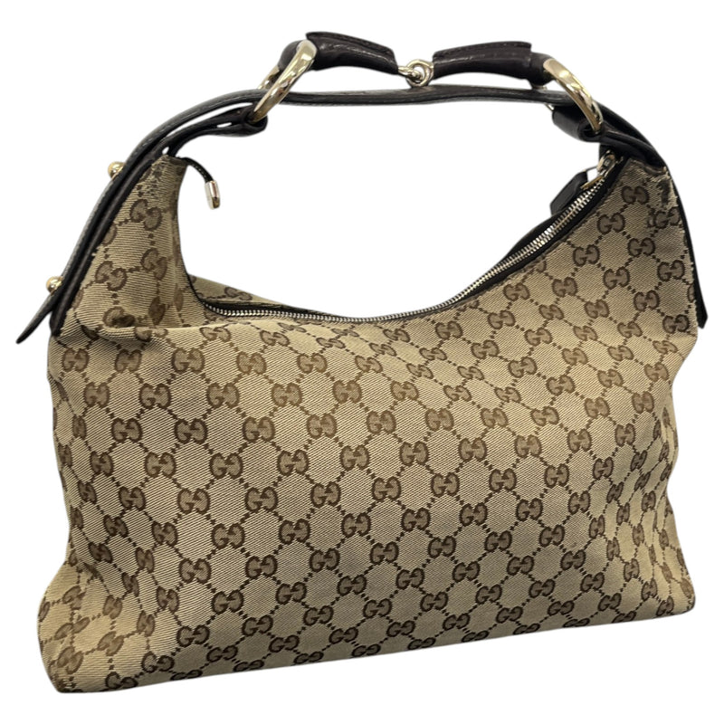 Women's Horsebit Hobo Handbag Beige