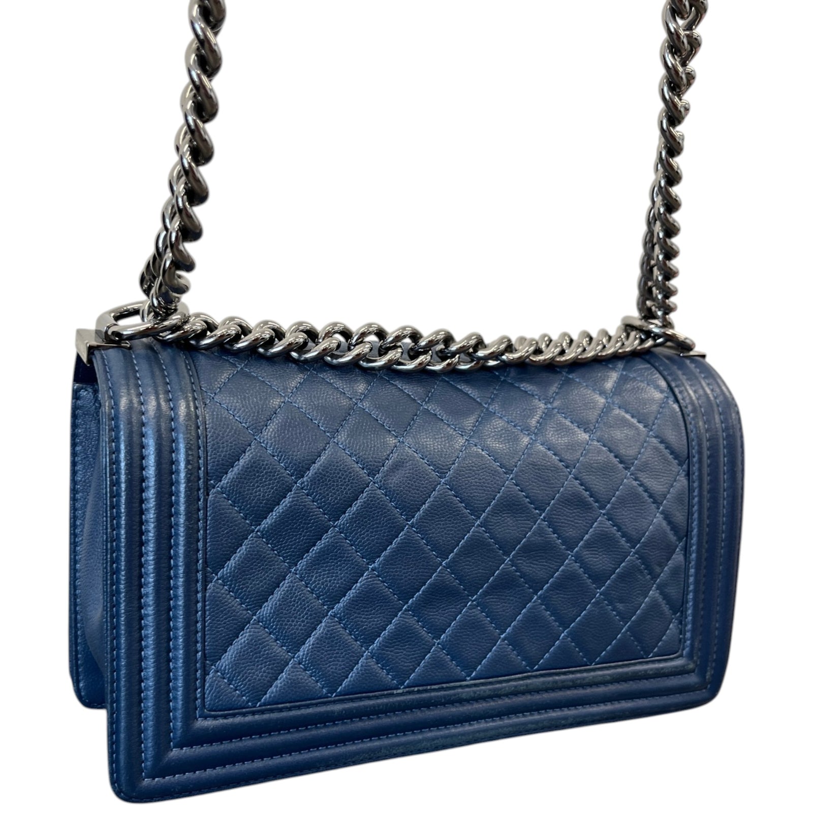 Women's Boy Flap Medium Bag Navy - Photo 9