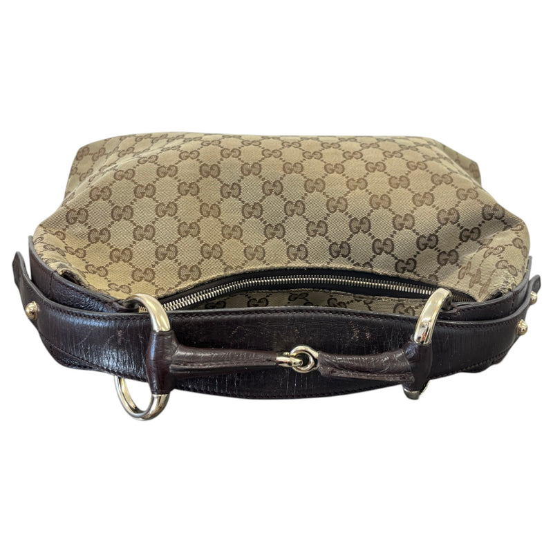 Women's Horsebit Hobo Handbag Beige