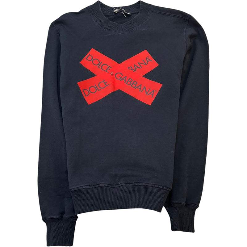 Men's Tape Logo Sweatshirt Navy Size IT 46 / UK S