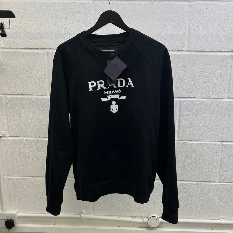 Men's Logo Print Sweatshirt Black Size M