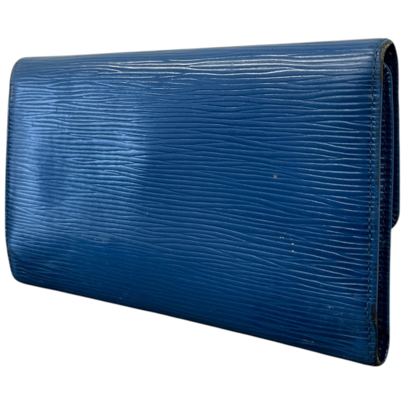 Women's Epi Porte Tresor International Trifold Wallet Blue