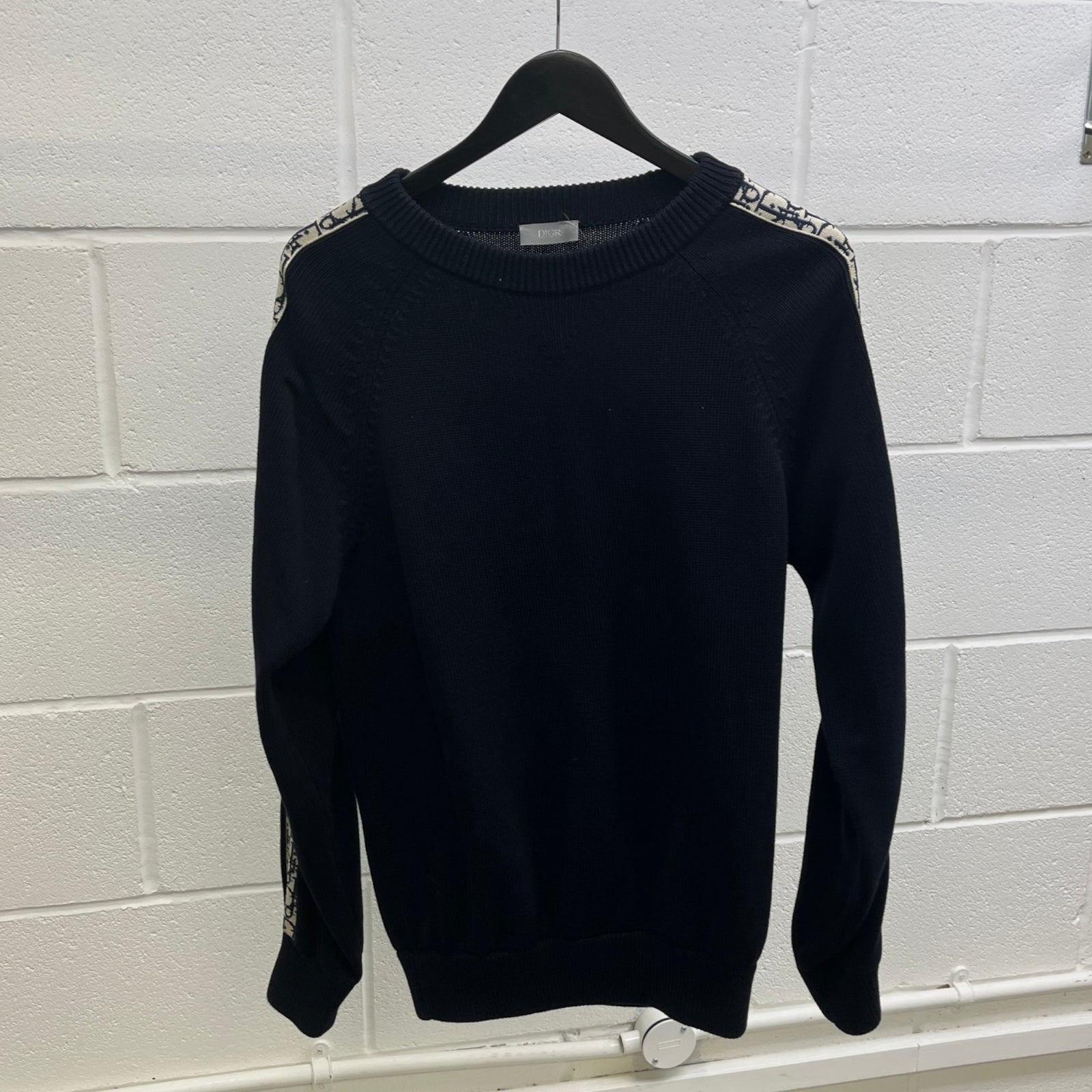 Men's Oblique Insert Jumper Navy Size M - Photo 7
