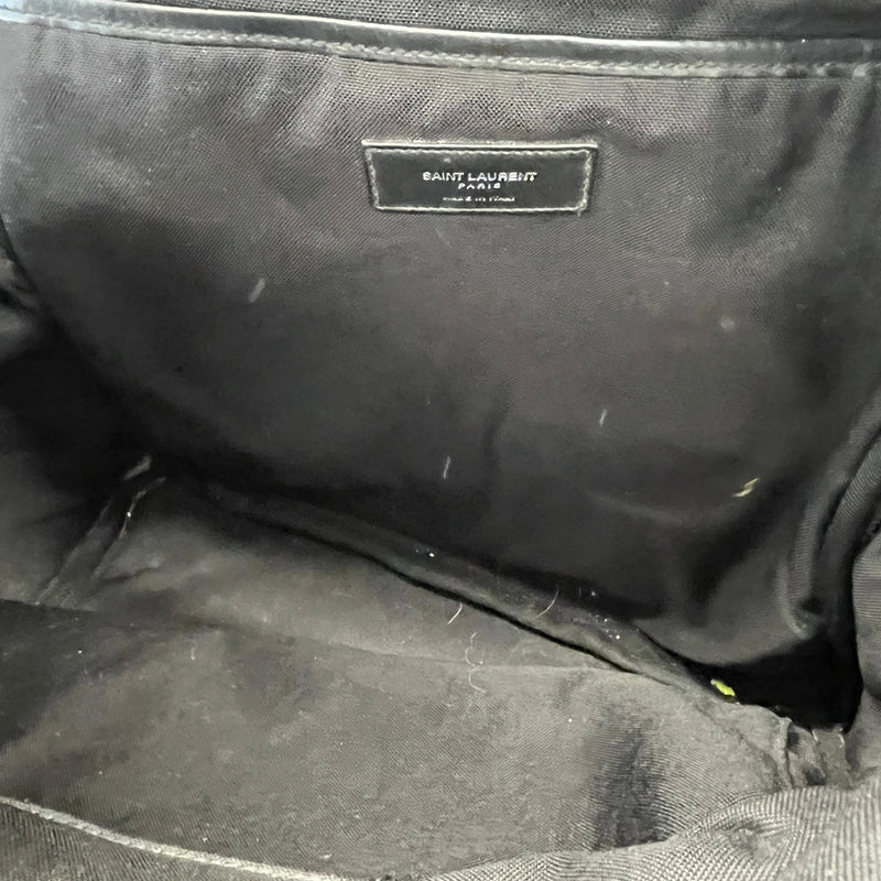 Men's Embroidered City Denim Backpack Black