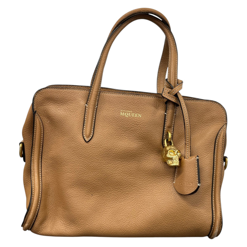 Women's Medium Padlock Zip Tote Handbag Brown