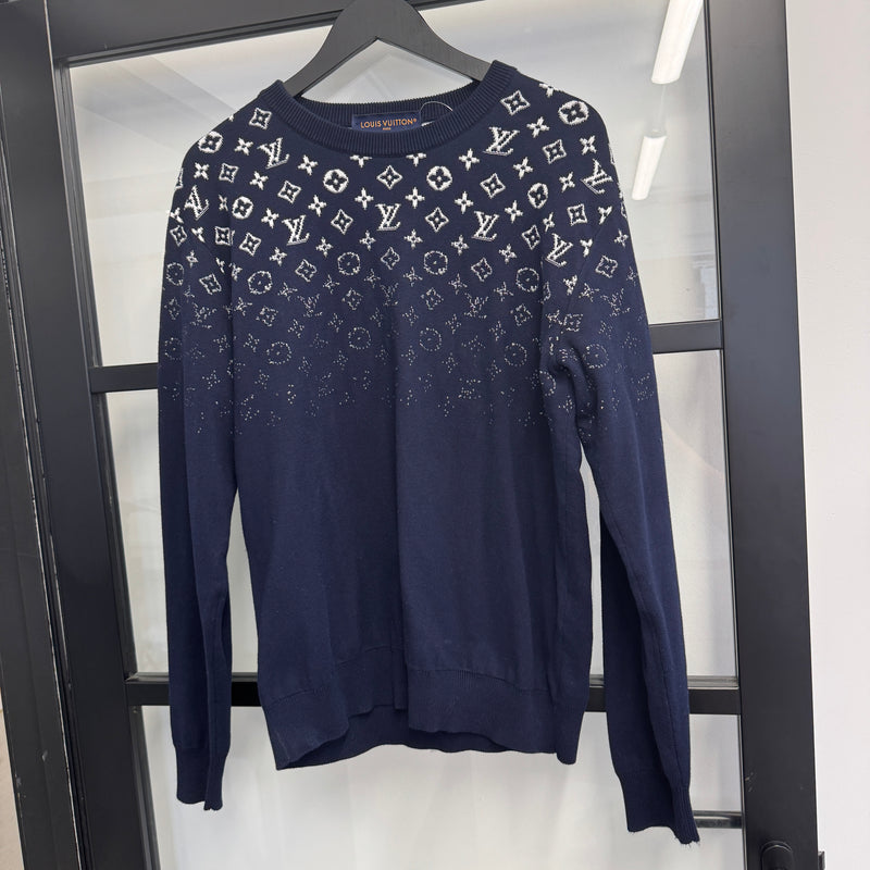 Men's Monogram Gradient Sweatshirt Navy Size M