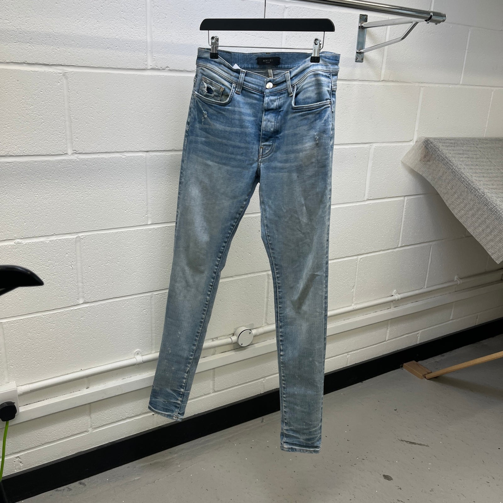 Men's Distressed Jeans Blue Size M / W32 - Photo 9