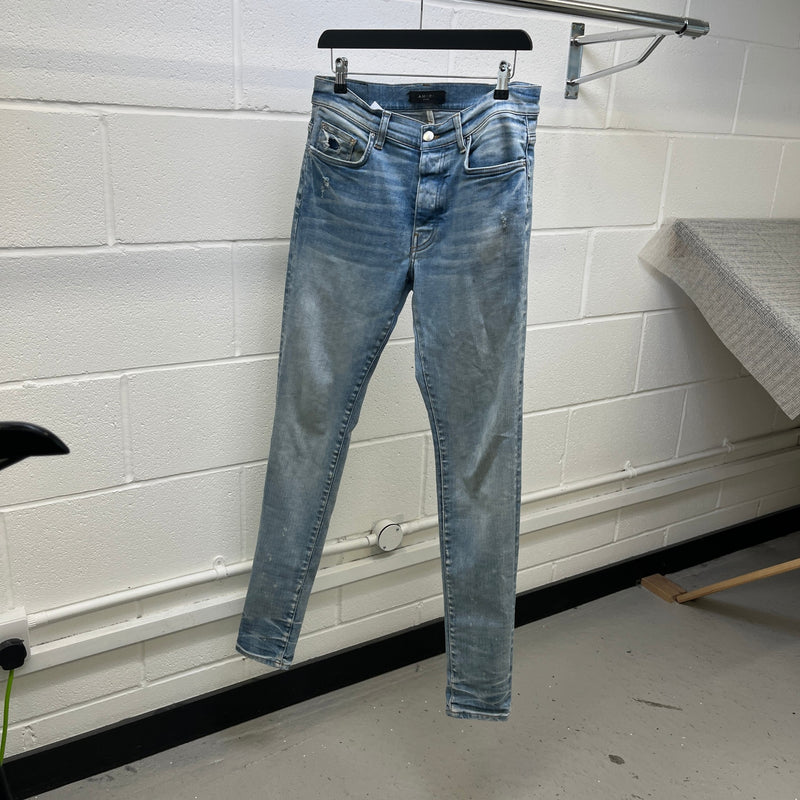 Men's Distressed Jeans Blue Size M / W32