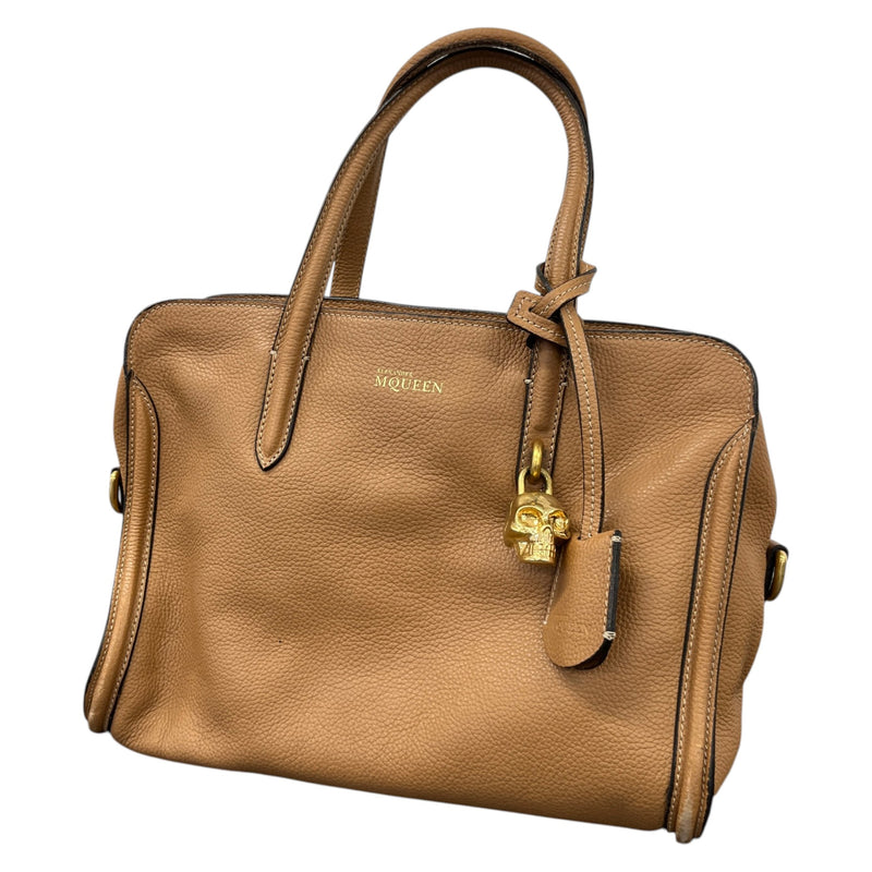 Women's Medium Padlock Zip Tote Handbag Brown