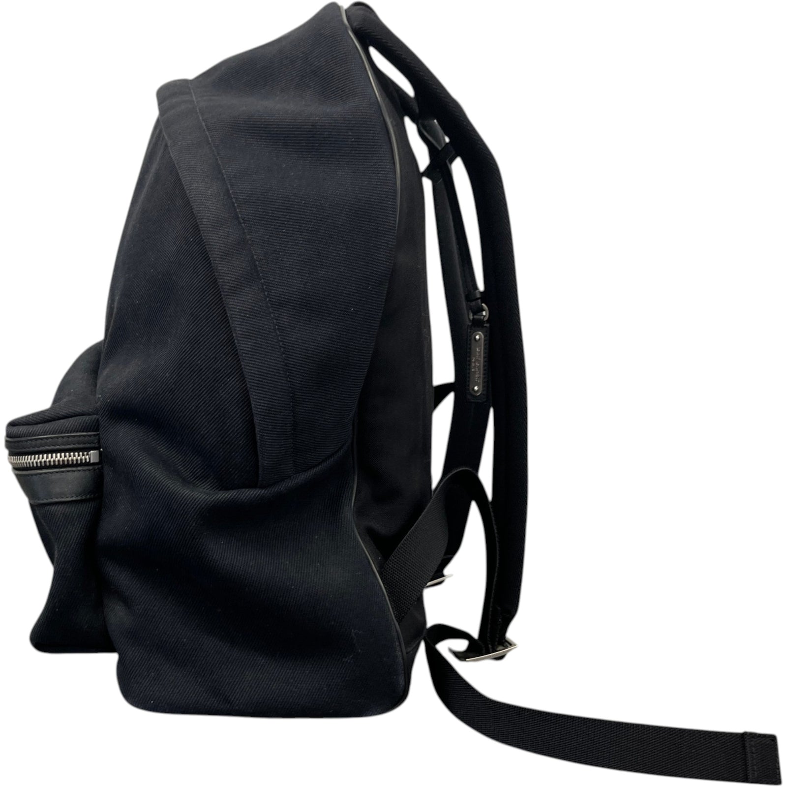 Men's Embroidered City Denim Backpack Black - Photo 7