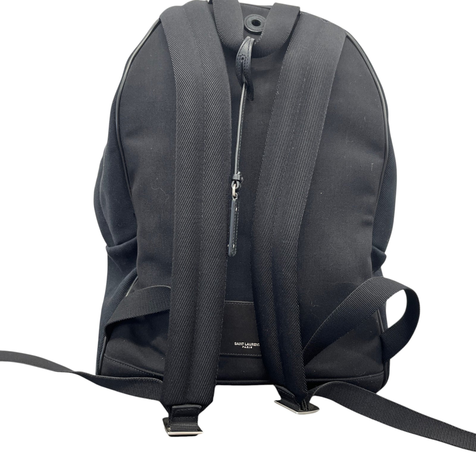Men's Embroidered City Denim Backpack Black - Photo 3