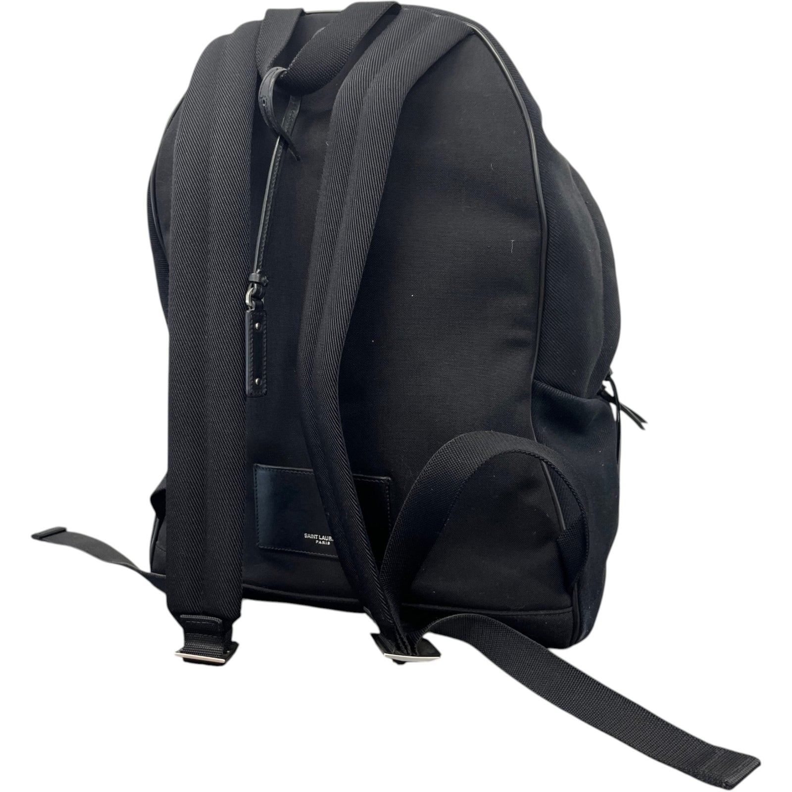 Men's Embroidered City Denim Backpack Black - Photo 9