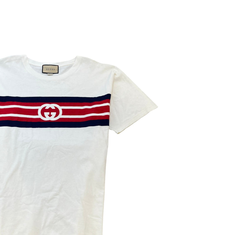 Men's Logo Print T-Shirt White Size L
