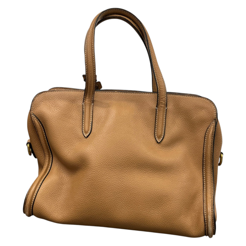 Women's Medium Padlock Zip Tote Handbag Brown