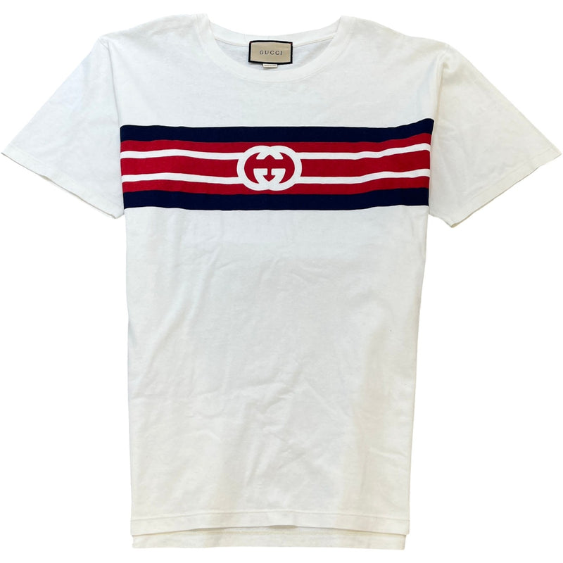 Men's Logo Print T-Shirt White Size L