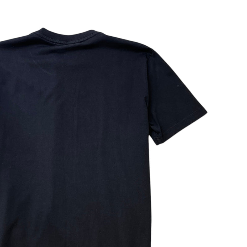 Men's Distressed Logo Print T-Shirt Black Size M