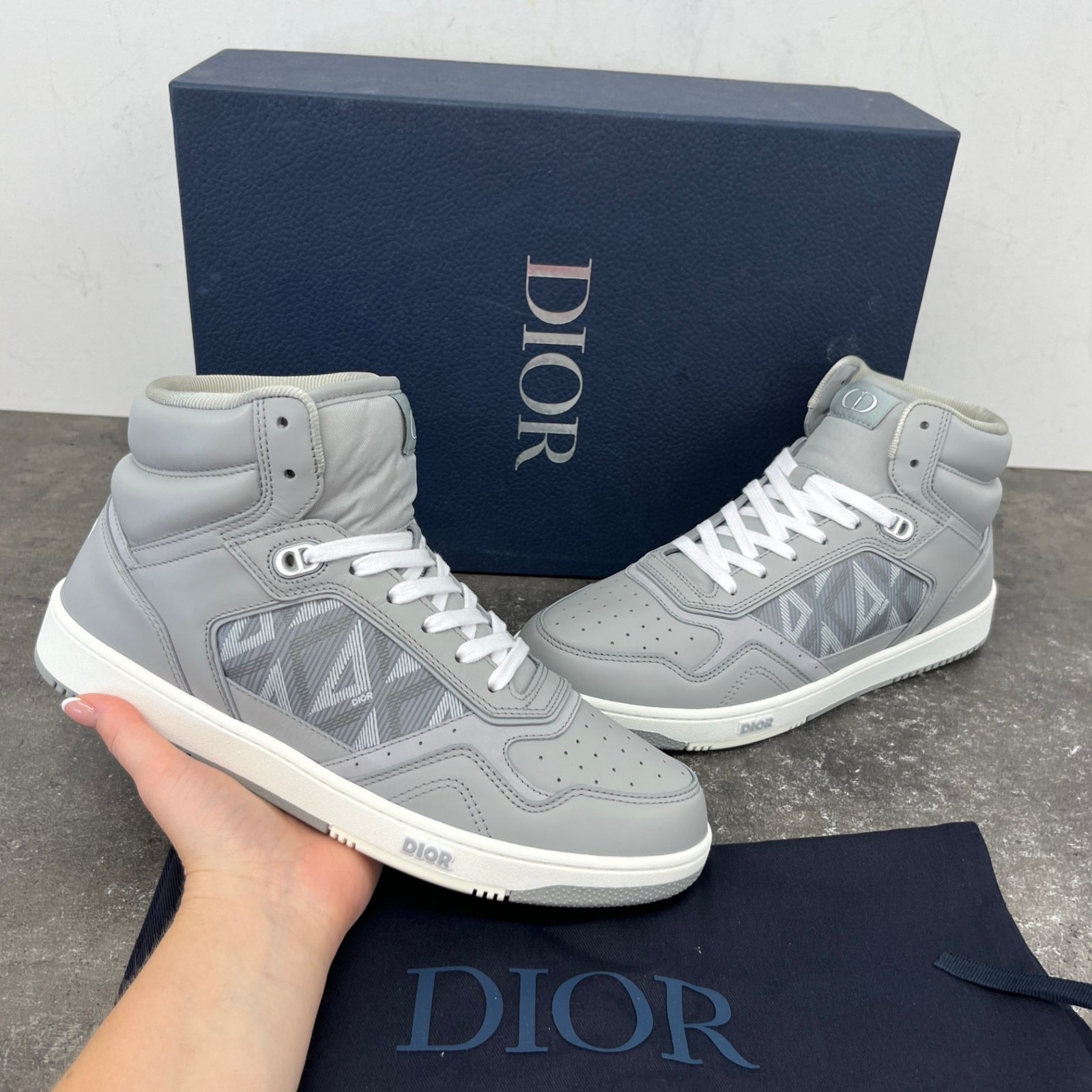 Men's B27 Cd Diamond High Trainers Grey Size EU 42 / UK 8 - Photo 12