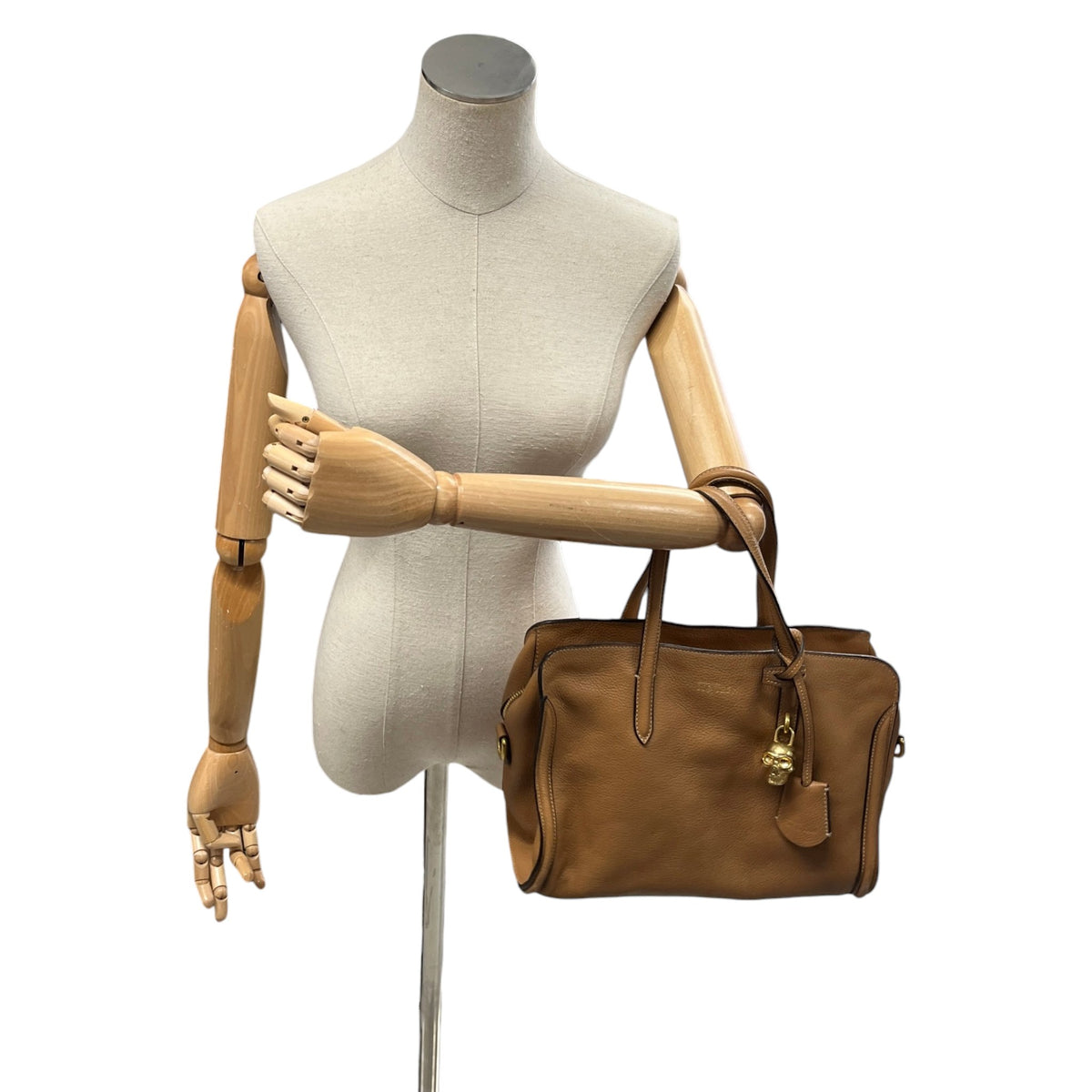 Women's Medium Padlock Zip Tote Handbag Brown - Photo 2