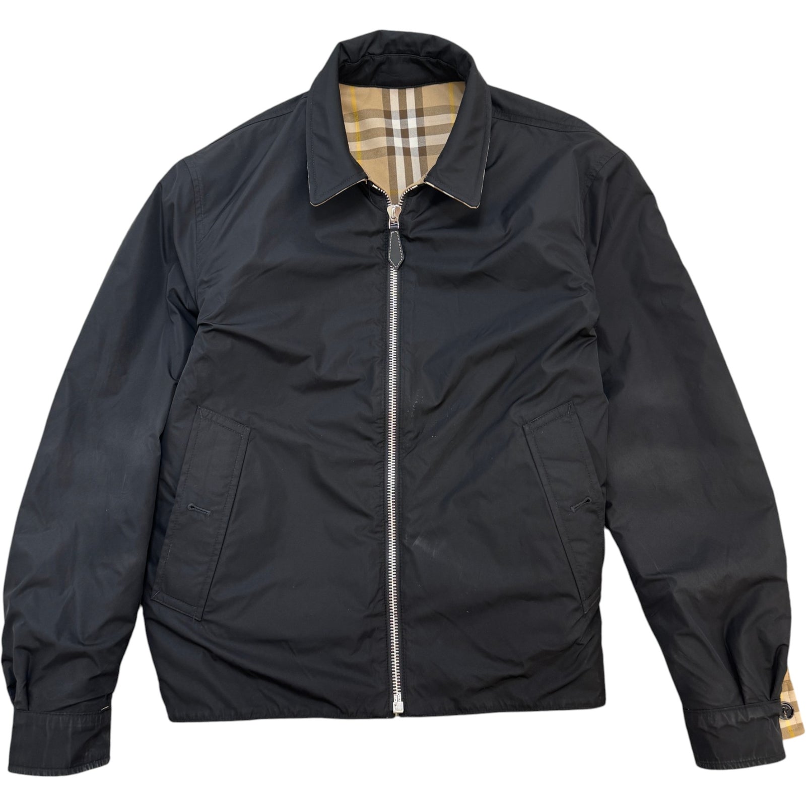 Men's Reversible Nova Check Jacket Beige Size M - Photo 2