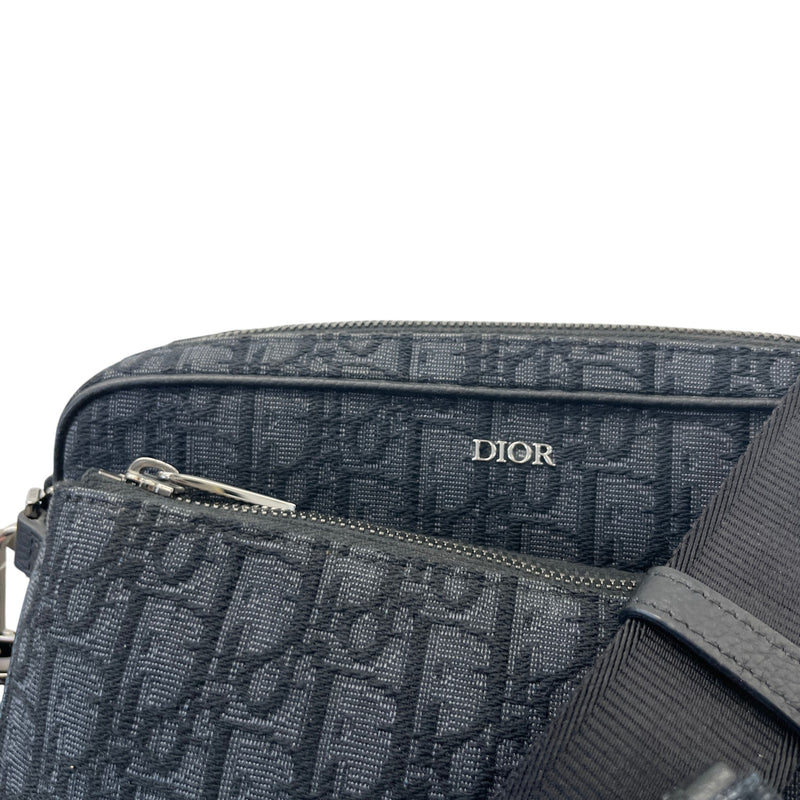 Men's Saddle Triple Pouch Messenger Bag Black