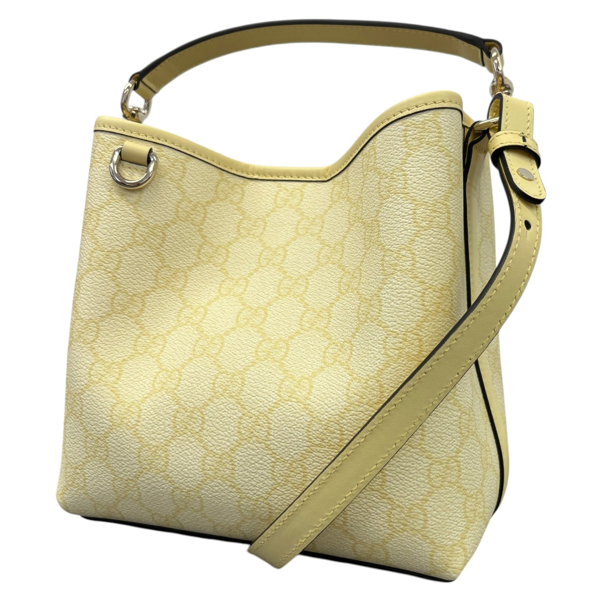 Women's GG Emblem Small Bucket Handbag Yellow - Photo 5