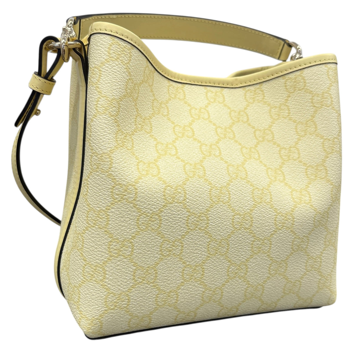 Women's GG Emblem Small Bucket Handbag Yellow - Photo 8