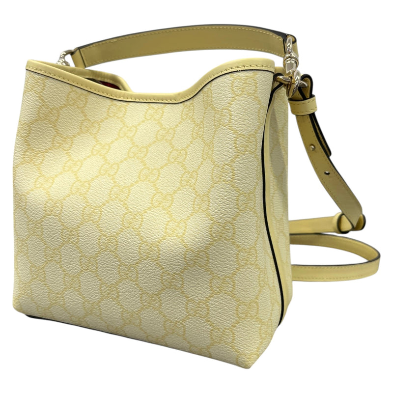 Women's GG Emblem Small Bucket Handbag Yellow