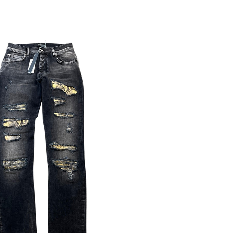 Men's Distressed Snake Thrasher Skinny Jeans Grey Size XS / W28