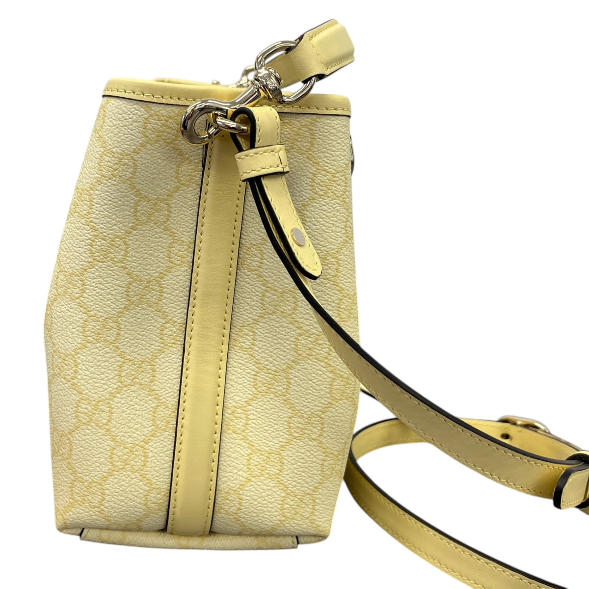 Women's GG Emblem Small Bucket Handbag Yellow - Photo 7