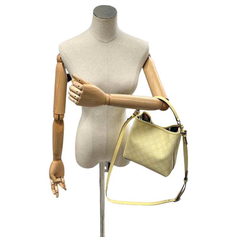 Women's GG Emblem Shoulder Handbag Yellow